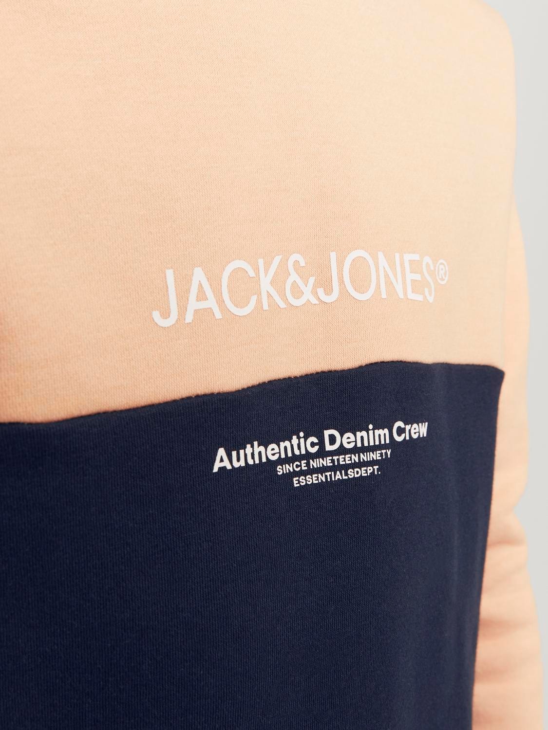 Jack & Jones Barevný blok Mikina s kapucí Junior -Apricot Ice  - 12251086