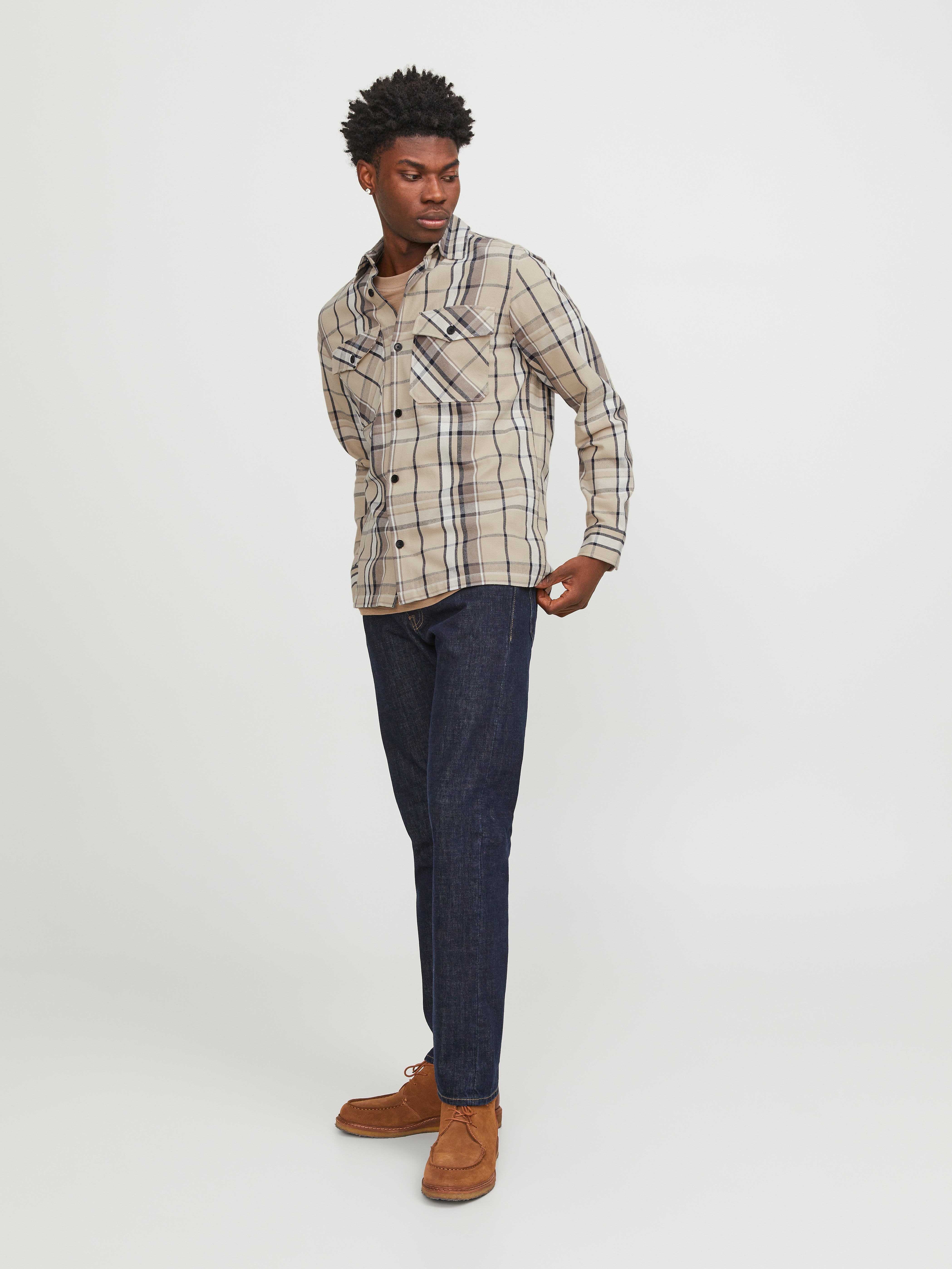 Jack & Jones Premium Overshirt met kentkraag, model 'PETE' in Jack & Jones Premium Overshirt met kentkraag, model 'PETE' in