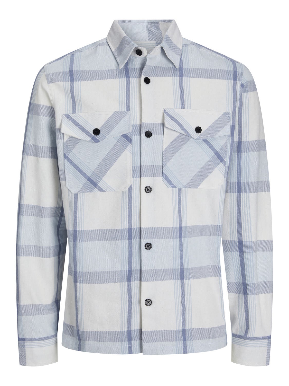 JACK & JONES Herren Overshirt Comfort Fit – Langarm, Baumwolle-Polyester-Mix