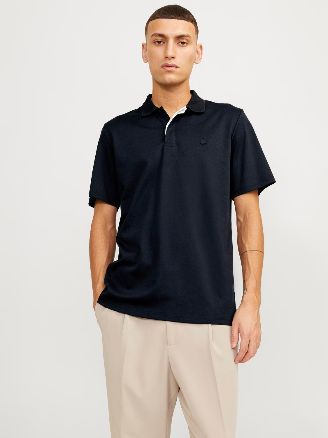 Jack & Jones Plain Polo T-shirt -Night Sky - 12251180