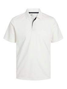 Jack & Jones Enfärgat Polo T-shirt -Cloud Dancer - 12251180