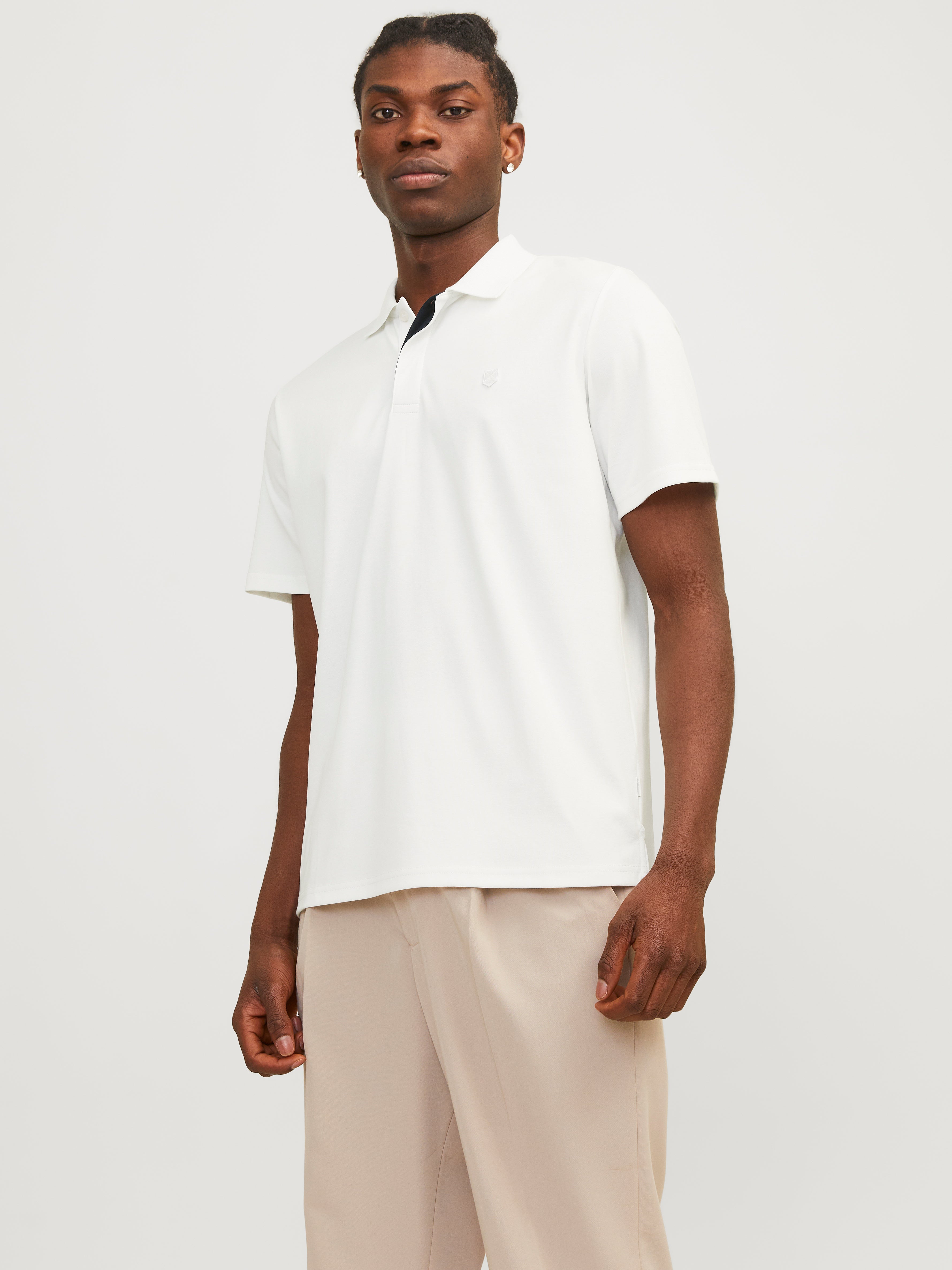 Jack & Jones Plain Polo Polo -Cloud Dancer - 12251180