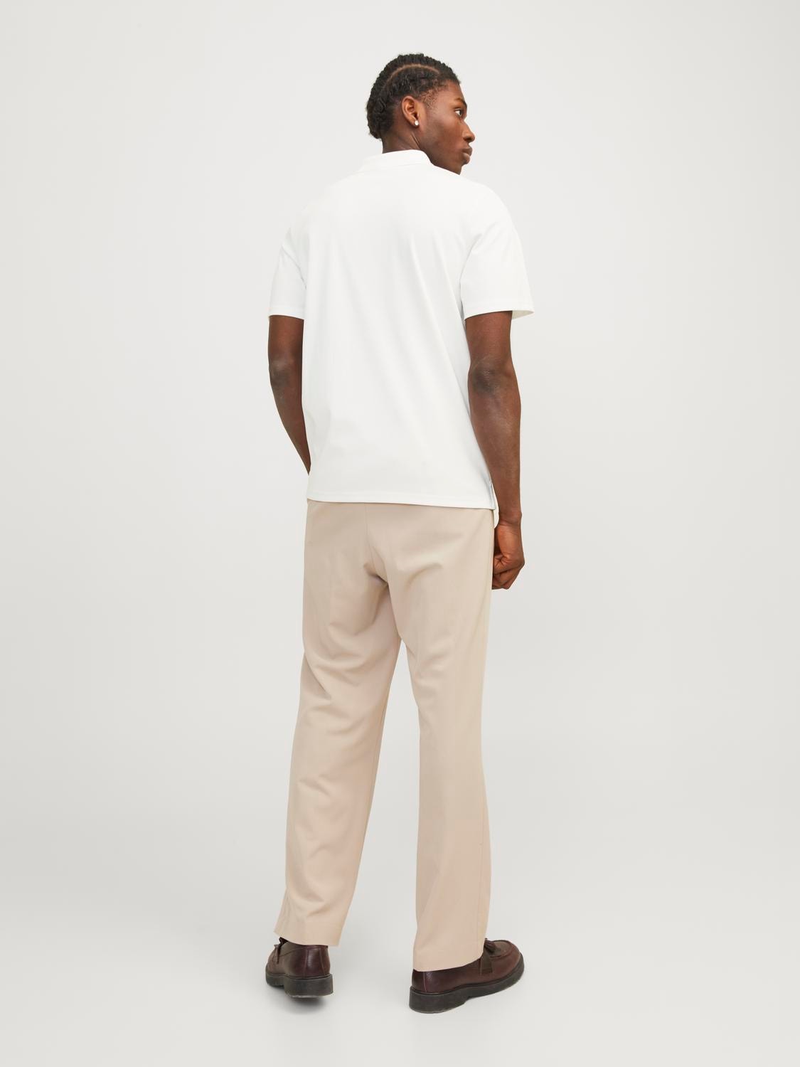 Jack & Jones Plain Polo T-shirt -Cloud Dancer - 12251180