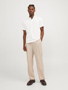 Jack & Jones Vienspalvis Marškininė apykaklė Polo -Cloud Dancer - 12251180