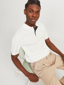 Jack & Jones Vienspalvis Marškininė apykaklė Polo -Cloud Dancer - 12251180