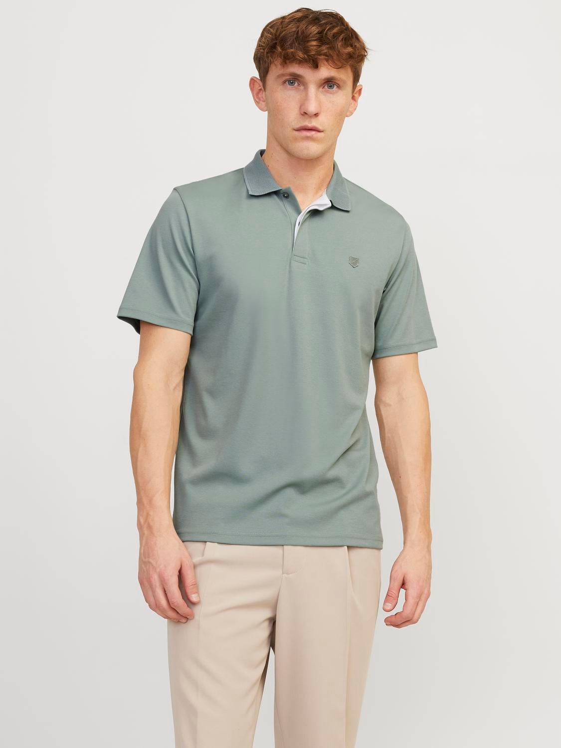 Jack & Jones Plain Polo T-shirt -Lily Pad - 12251180