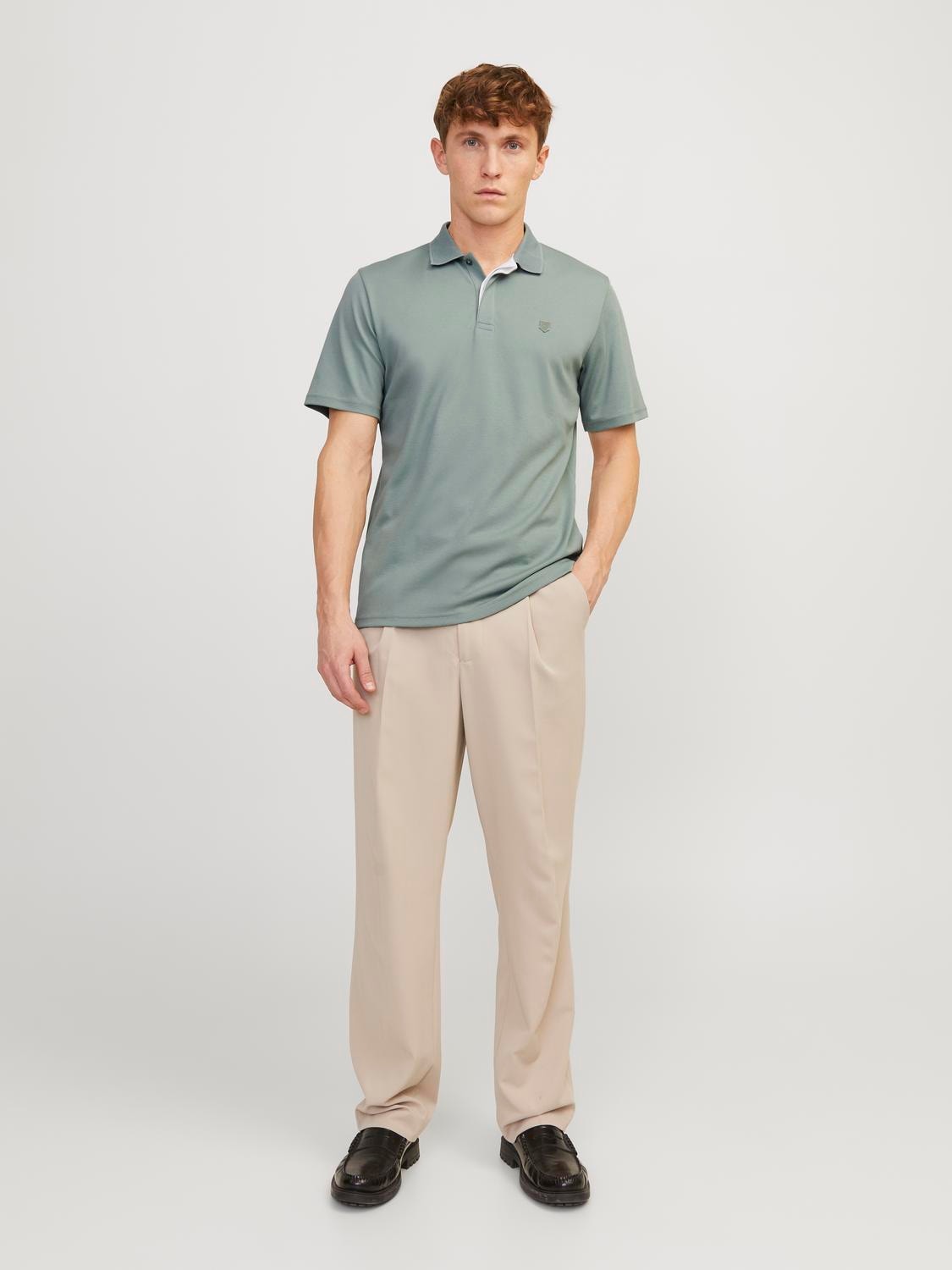 Jack & Jones Plain Polo T-shirt -Lily Pad - 12251180