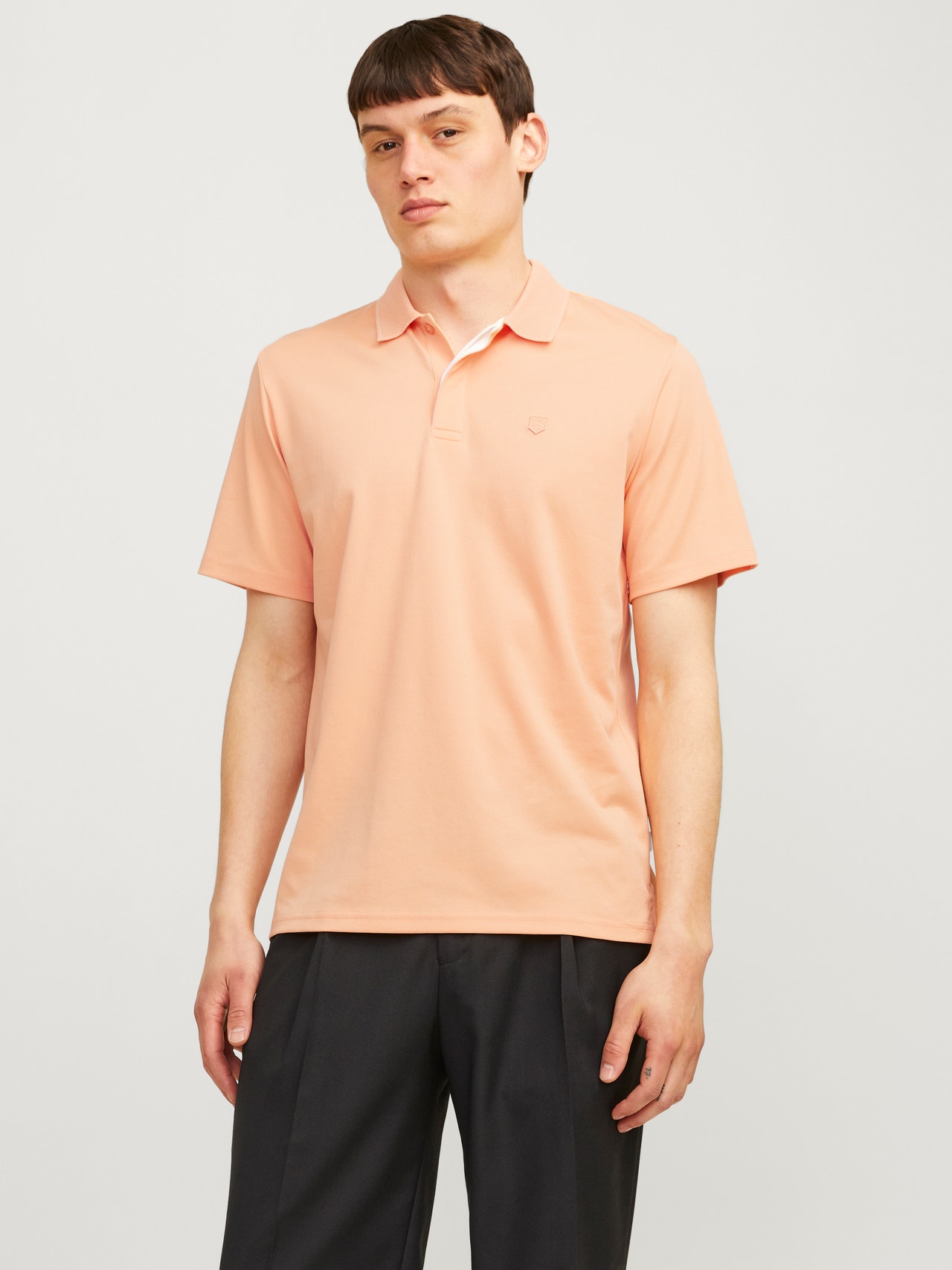 Jack & Jones Einfarbig Polo T-shirt -Peach Nougat - 12251180