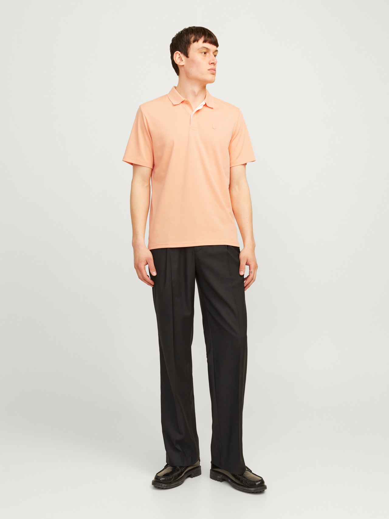 Jack & Jones Enfärgat Polo T-shirt -Peach Nougat - 12251180