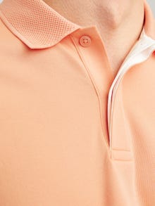 Jack & Jones Enfärgat Polo T-shirt -Peach Nougat - 12251180