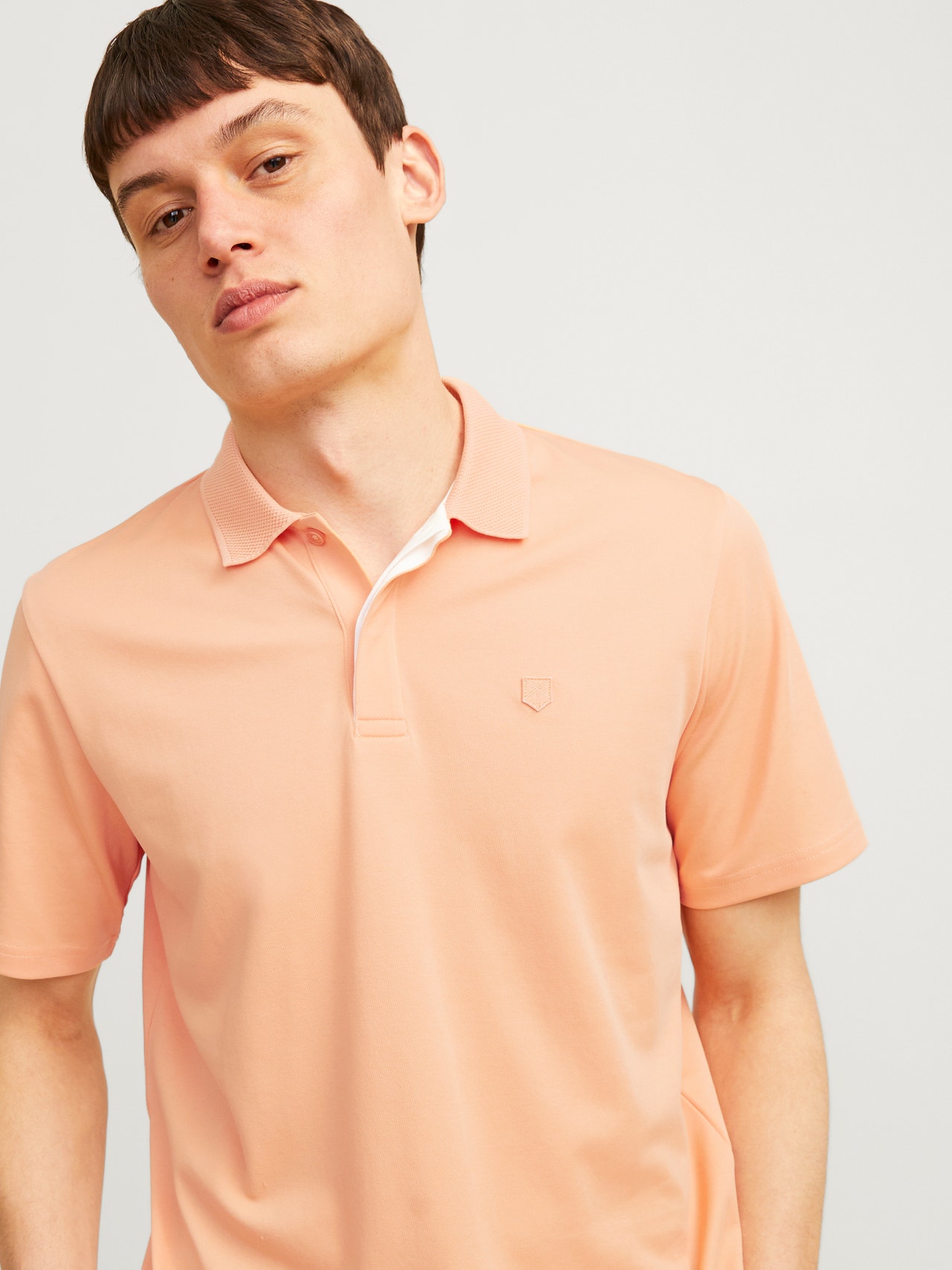 Jack & Jones Plain Polo T-shirt -Peach Nougat - 12251180