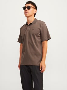 Jack & Jones Bez vzoru Polo límec Tričko -Coffee Quartz - 12251180