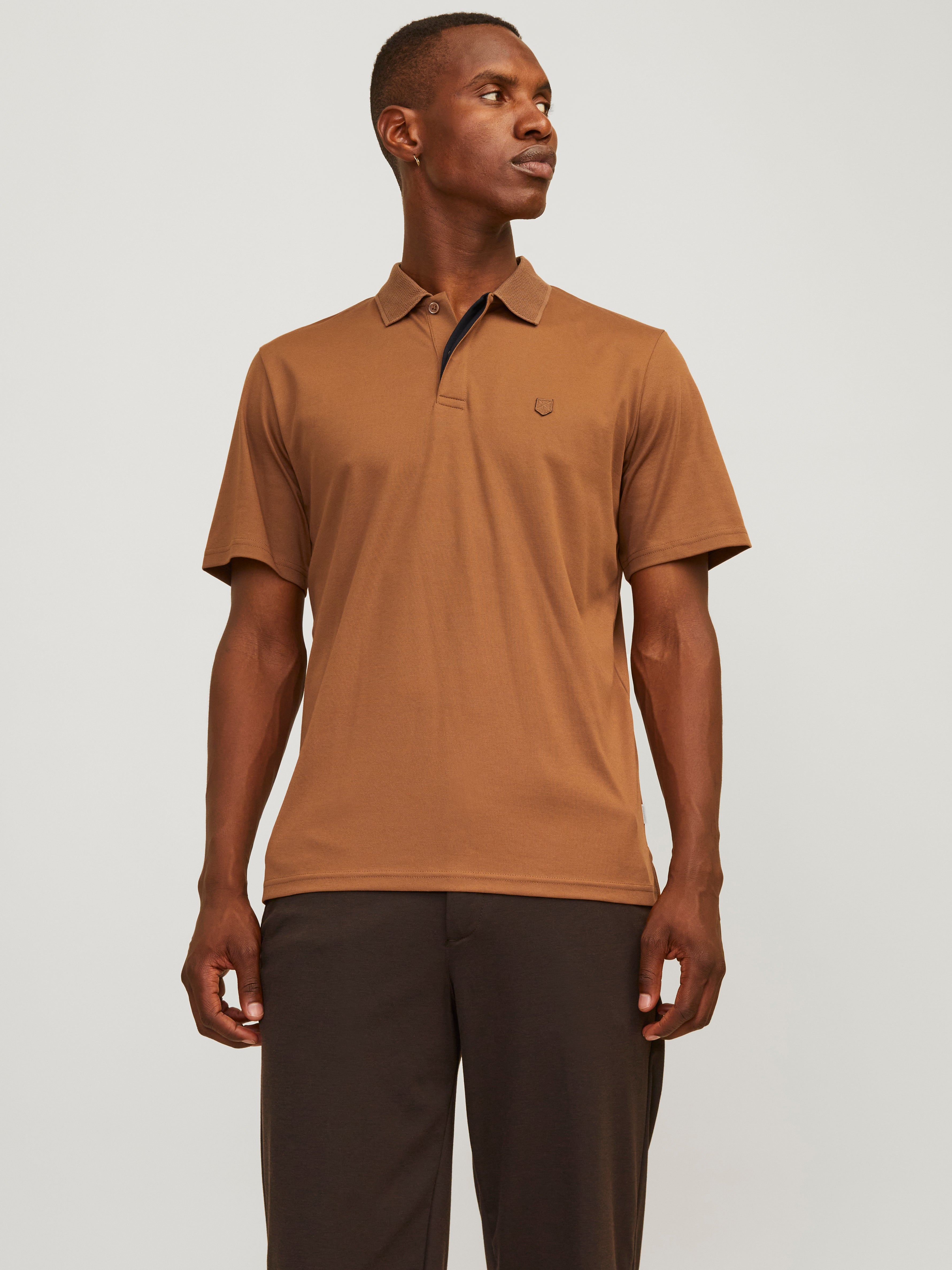 Einfarbig Hemdkragen Poloshirt