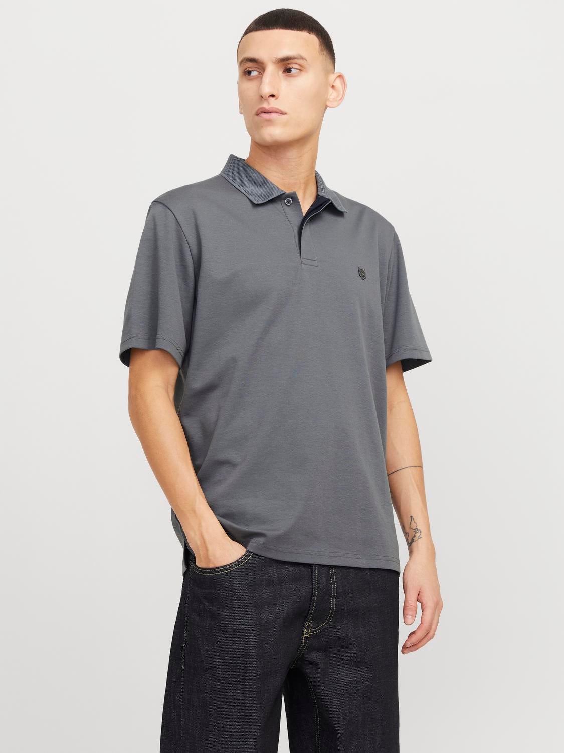 Einfarbig Hemdkragen Poloshirt