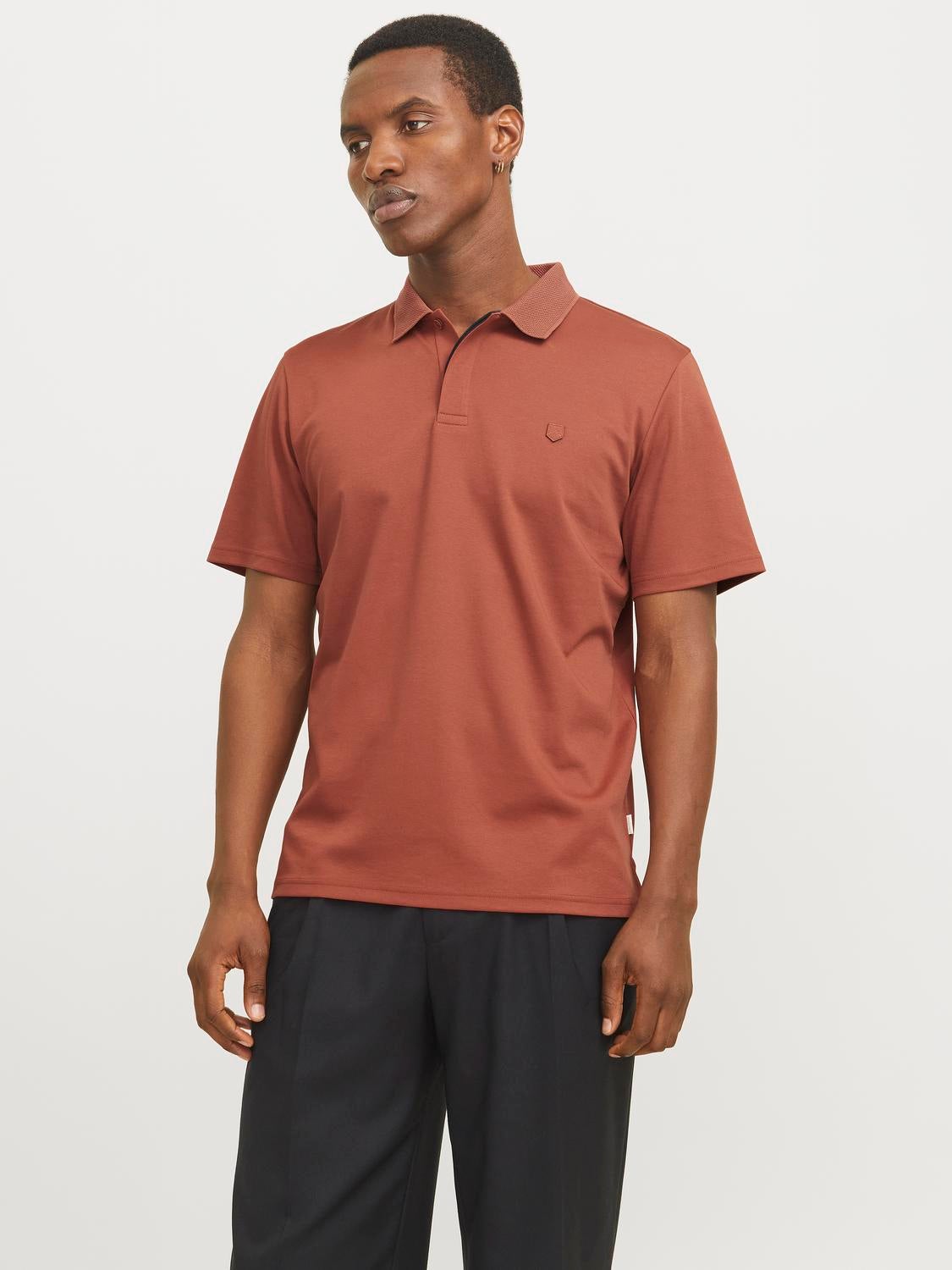 Einfarbig Hemdkragen Poloshirt