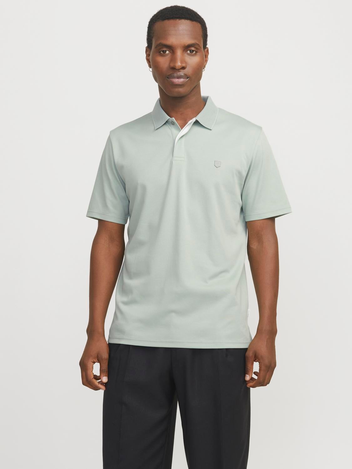 Einfarbig Hemdkragen Poloshirt