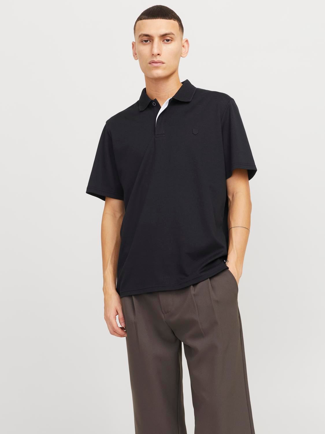 Einfarbig Hemdkragen Poloshirt