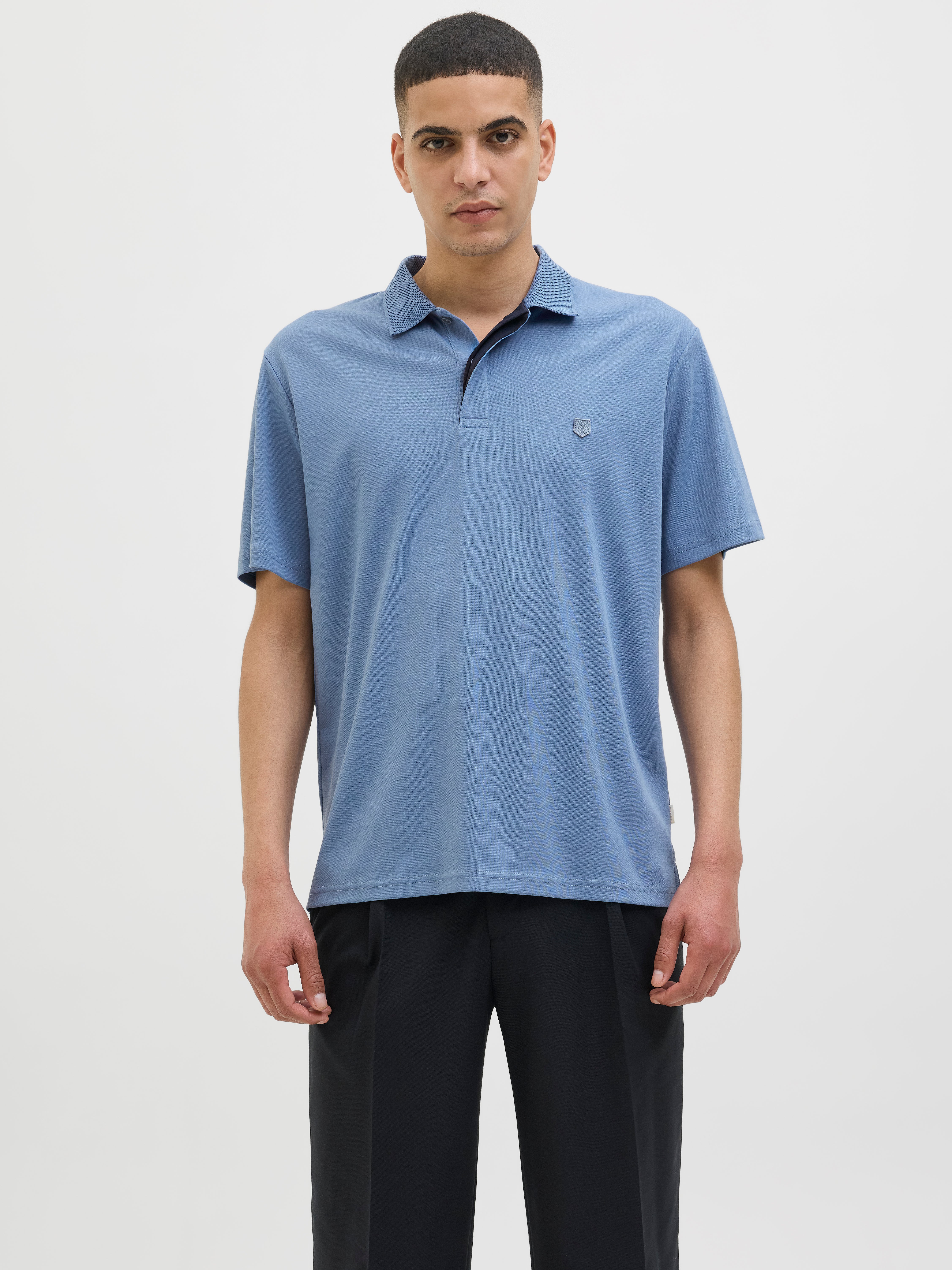 Einfarbig Poloshirt
