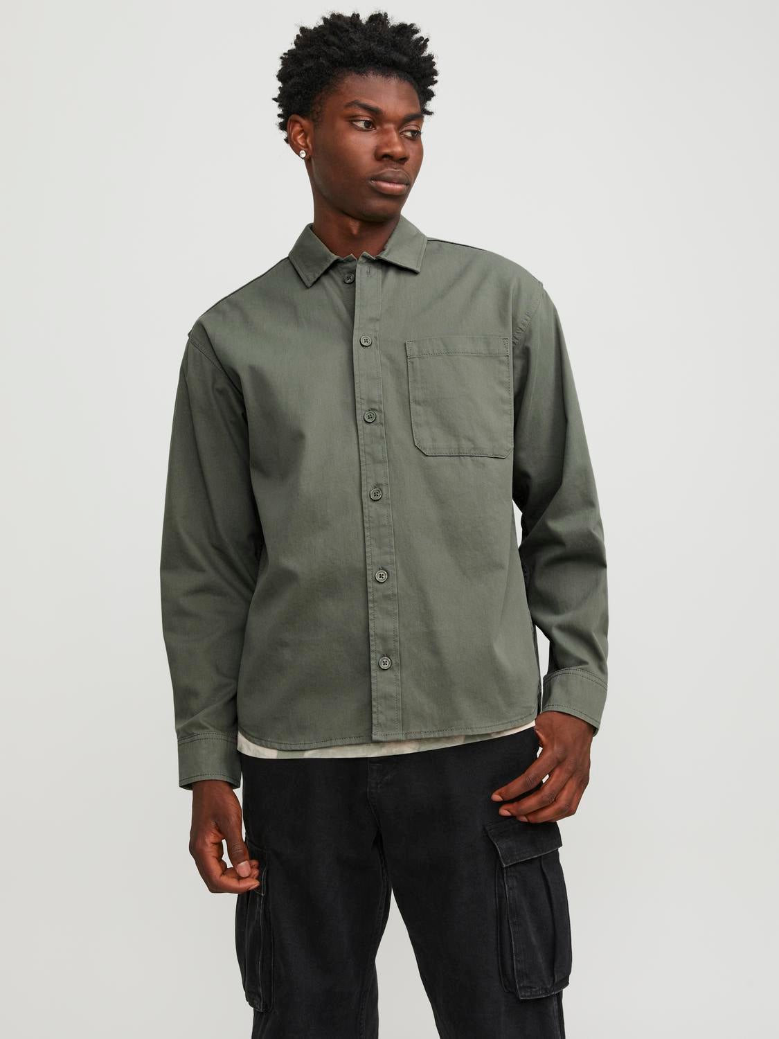 Relaxed Fit Overshirt | Medium Green | Jack & Jones®