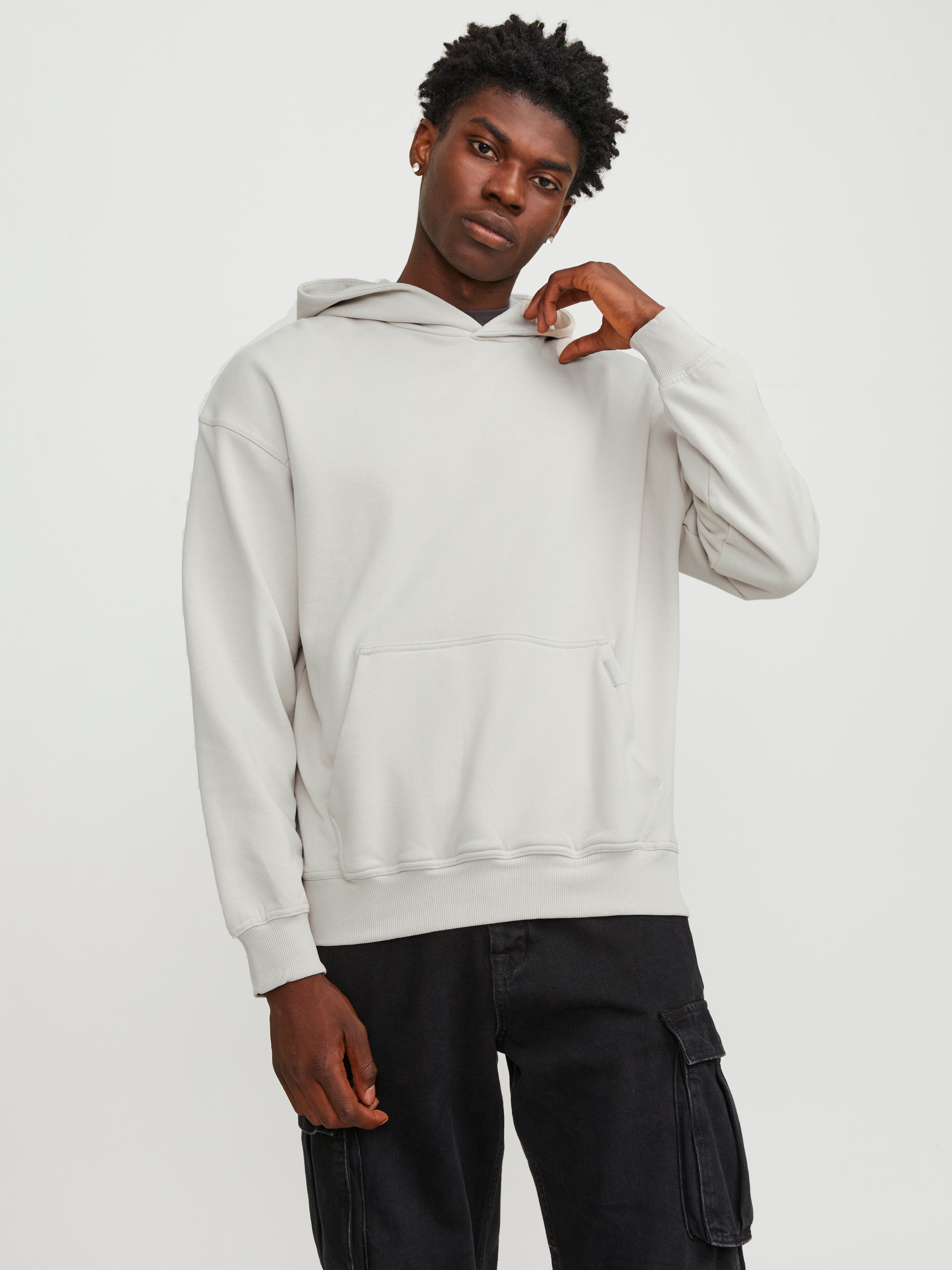 Einfarbig Kapuzenpullover