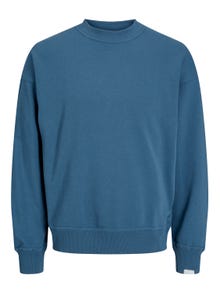 Jack & Jones Ensfarvet Sweatshirt med rund hals -Ensign Blue - 12251330