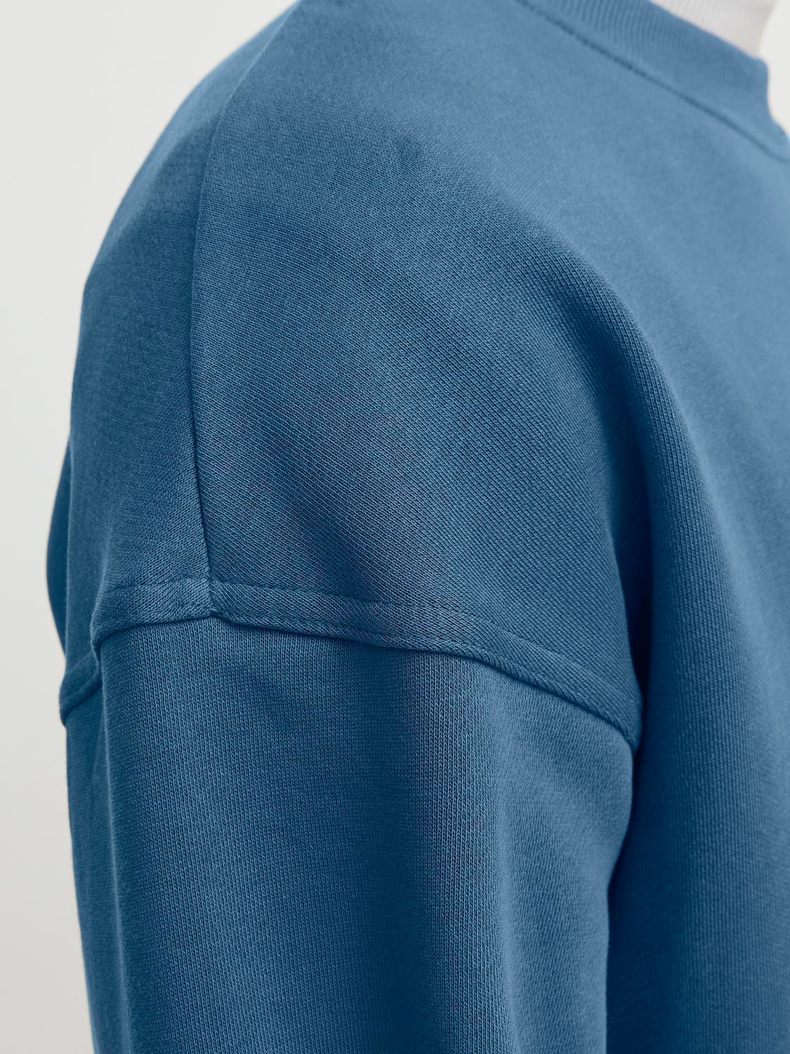 Jack & Jones Ensfarvet Sweatshirt med rund hals -Ensign Blue - 12251330