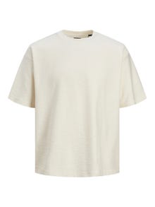 Jack & Jones Enfärgat Rundringning T-shirt -Snow White - 12251348