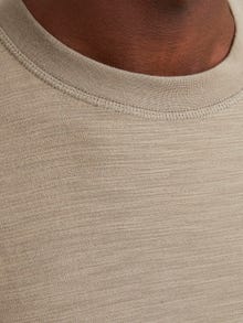 Jack & Jones Yksivärinen Pyöreä pääntie T-paita -Timber Wolf - 12251348