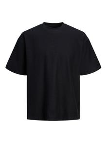 Jack & Jones Yksivärinen Pyöreä pääntie T-paita -Black Onyx - 12251348
