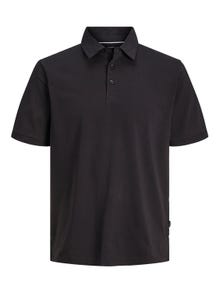 Jack & Jones Enfärgat Polo T-shirt -Black Onyx - 12251349