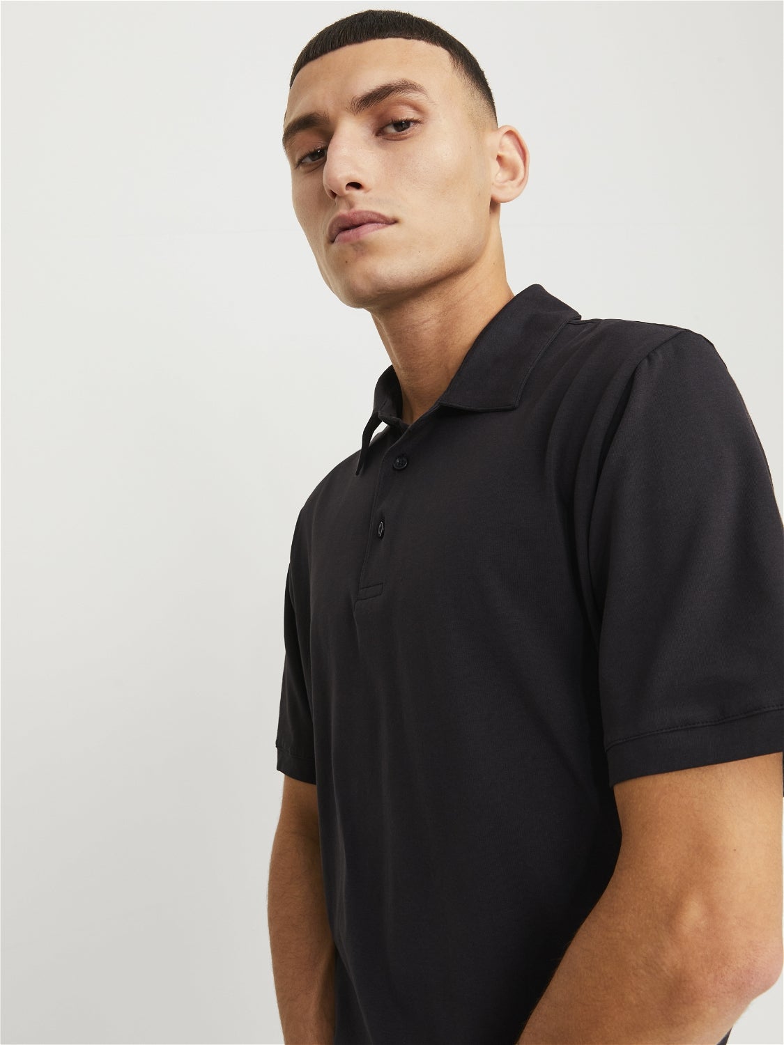 Plain black t shirt hotsell with collar