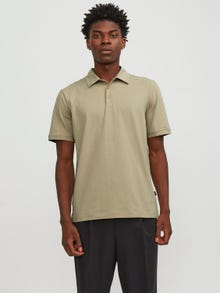 Jack & Jones Vienspalvis Polo kaklas Marškinėliai -Travertine - 12251349