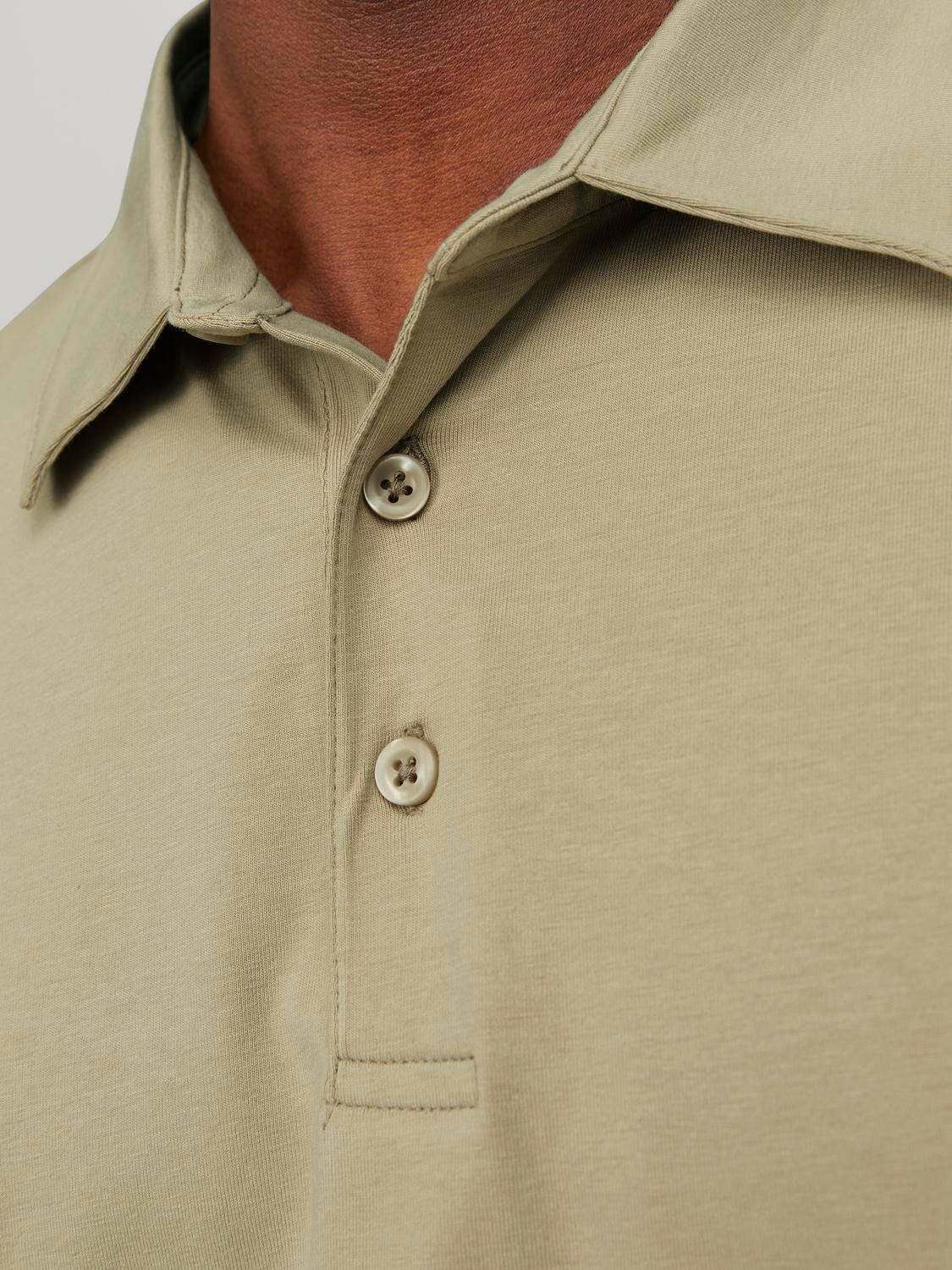 Jack & Jones Enfärgat Polo T-shirt -Travertine - 12251349