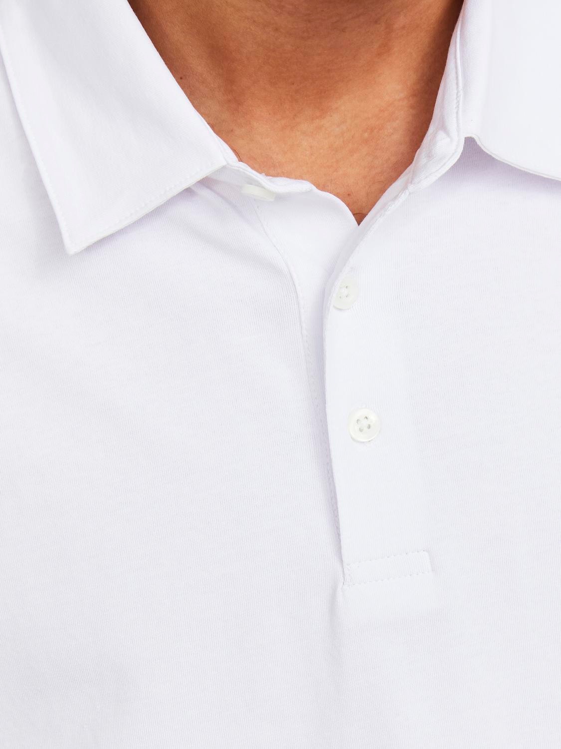 Jack & Jones Gładki Polo T-shirt -White - 12251349