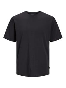 Jack & Jones Enfärgat Rundringning T-shirt -Black Onyx - 12251351