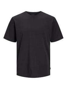 Jack & Jones Gładki Okrągły dekolt T-shirt -Black Onyx - 12251351