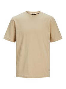 Jack & Jones Ensfarvet Crew neck T-shirt -Travertine - 12251351