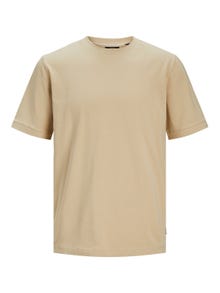 Jack & Jones Gładki Okrągły dekolt T-shirt -Travertine - 12251351