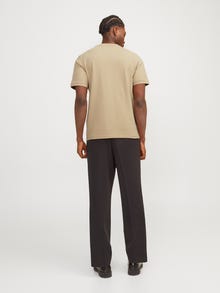 Jack & Jones Gładki Okrągły dekolt T-shirt -Travertine - 12251351