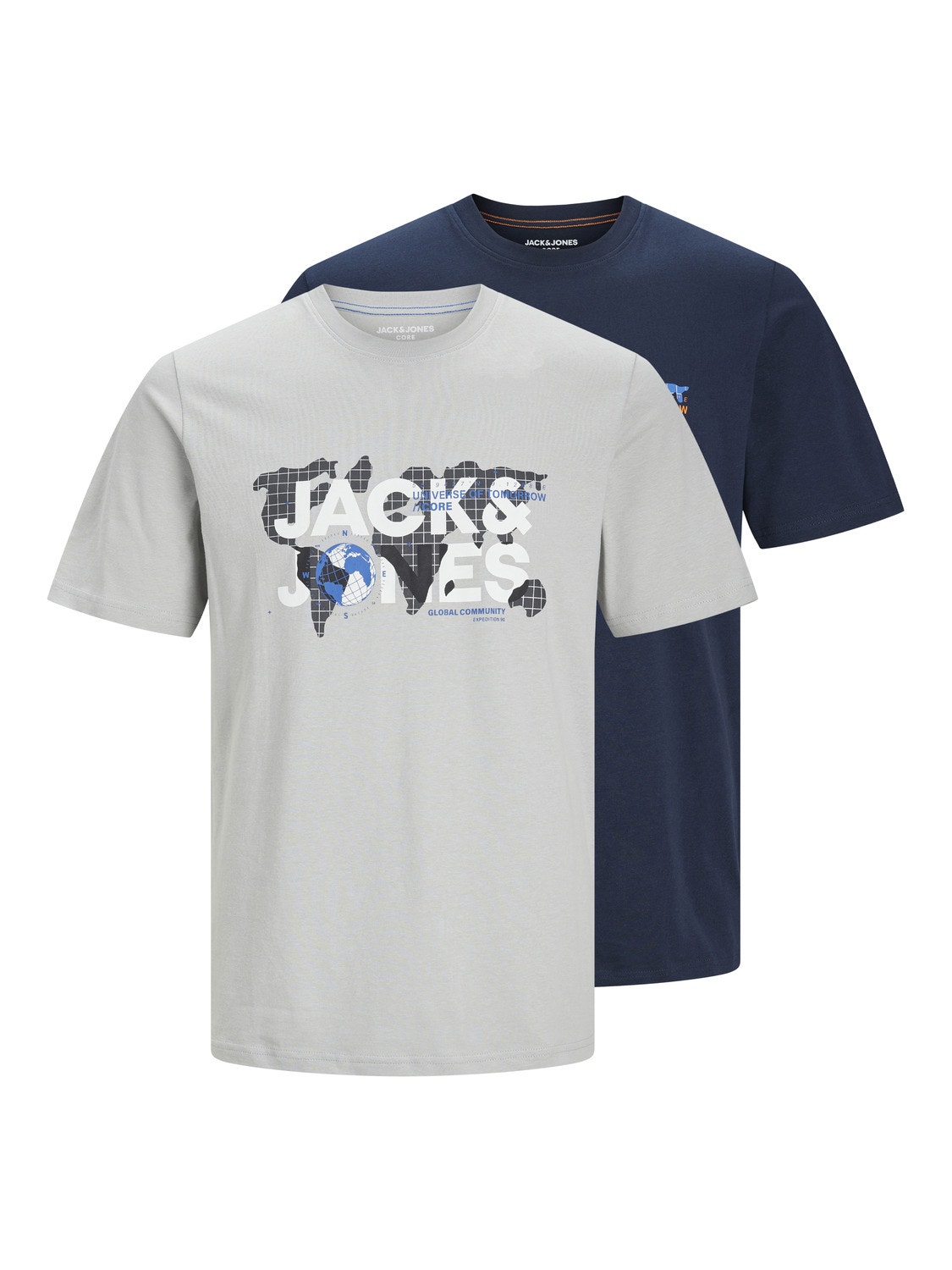 Jack & Jones 2-pack Logotyp Rundringning T-shirt -High-rise - 12251390