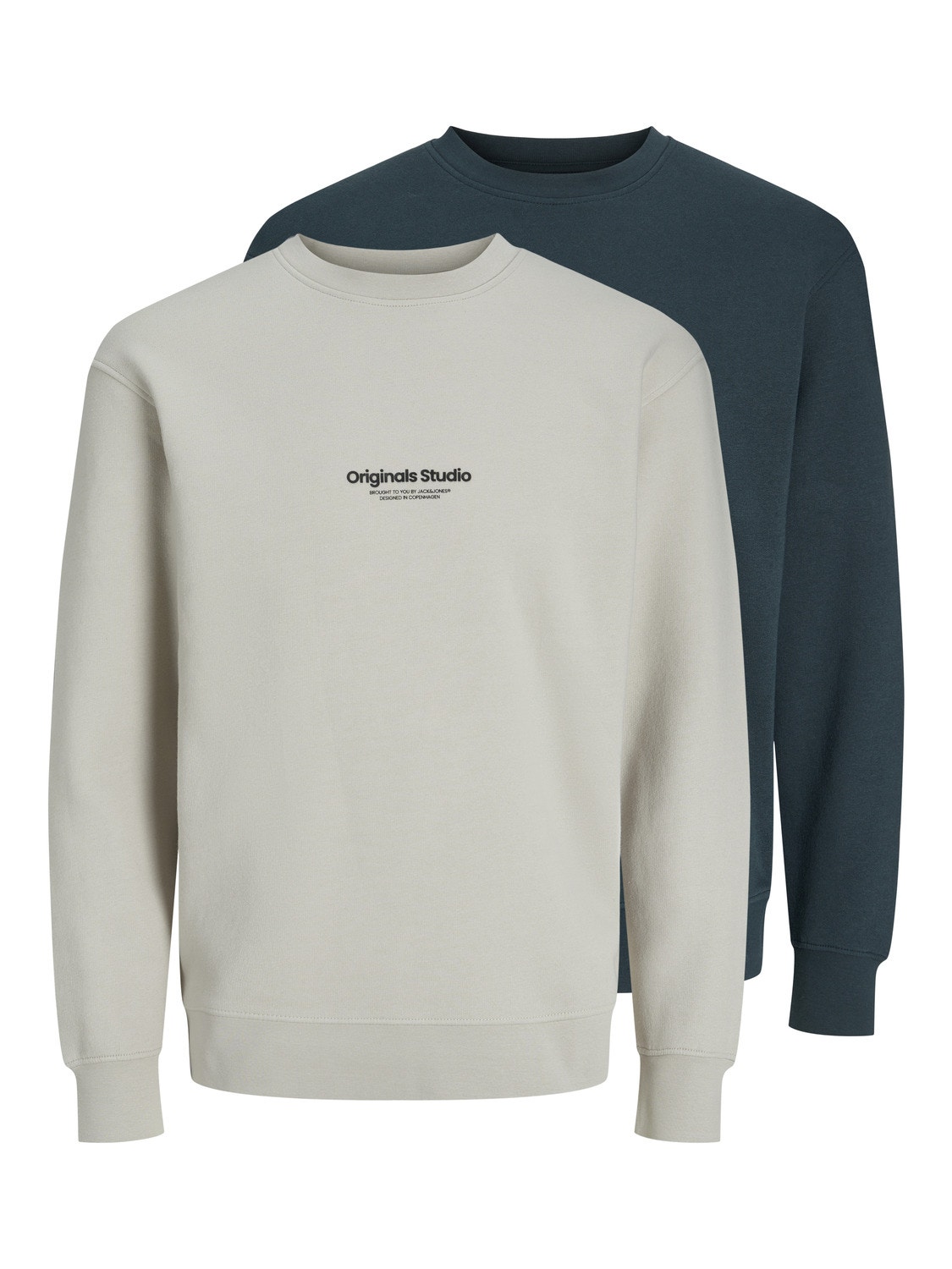 Jack & Jones 2-pack Bedrukt Sweatshirt met ronde hals -Moonbeam - 12251401