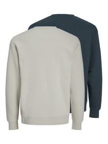 Jack & Jones 2-pack Printed Crew neck Sweatshirt -Moonbeam - 12251401