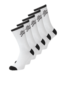 Jack & Jones 5-balení Ponožky -White - 12251435