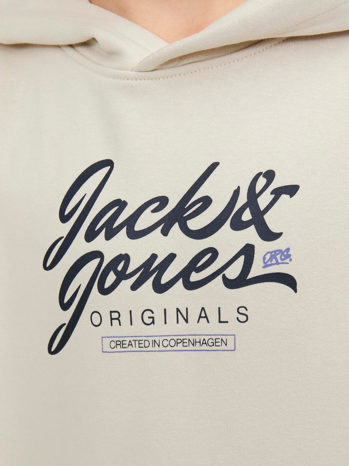 Jack & Jones Logotipas Megztinis su gobtuvu For boys -Moonbeam - 12251448