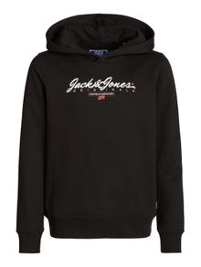 Jack & Jones Logo Hoodie For boys -Black - 12251448