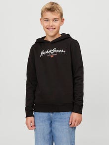 Jack & Jones Logo Hoodie For boys -Black - 12251448