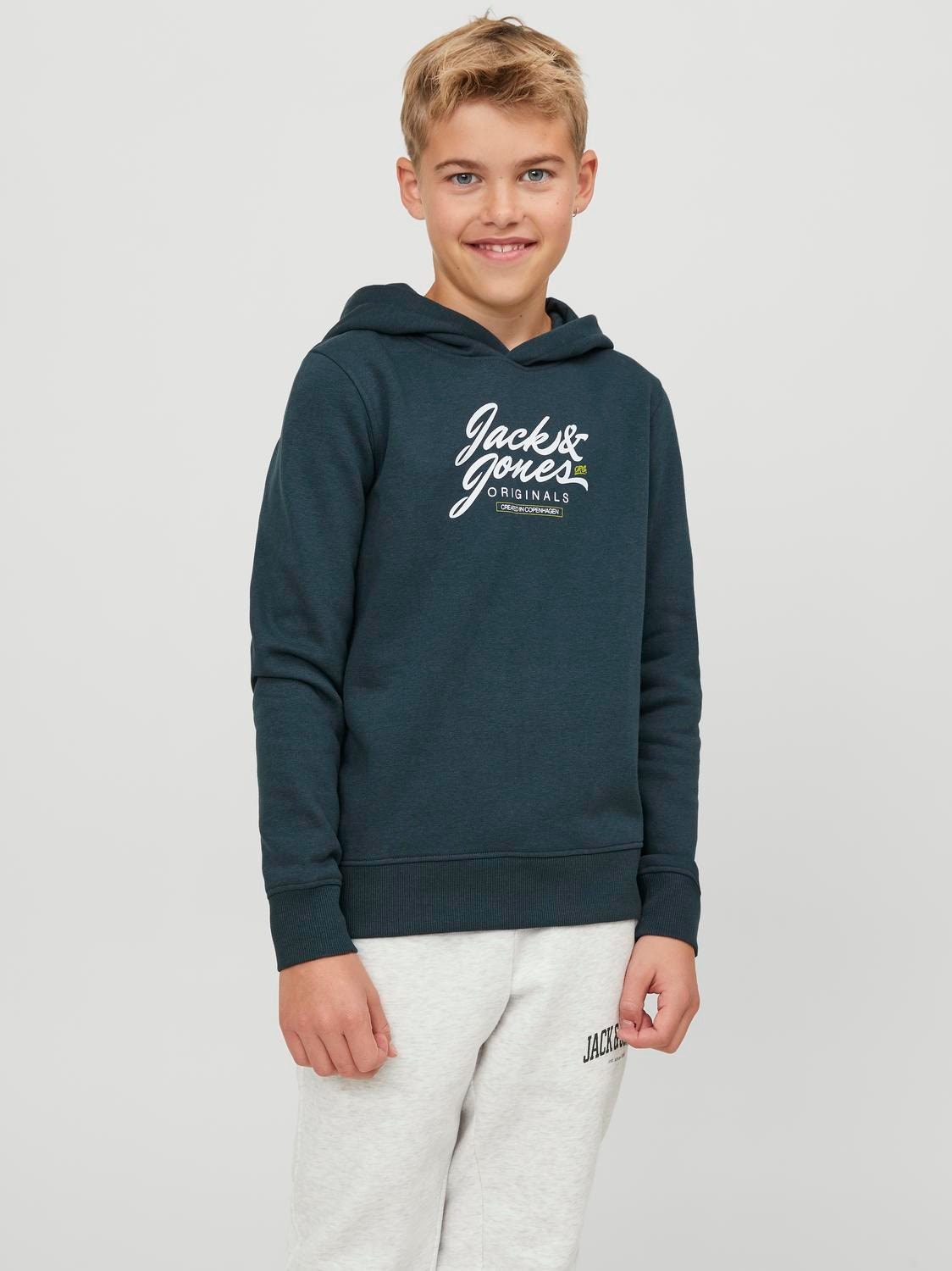 Jack & Jones Logo Hoodie For boys -Magical Forest - 12251448