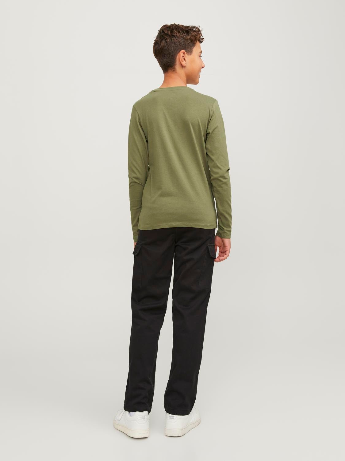 Jack & Jones Logo T-skjorte For gutter -Olive Branch - 12251462