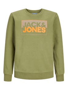 Jack & Jones Logo Sweatshirt med rund hals Til drenge -Olive Branch - 12251465