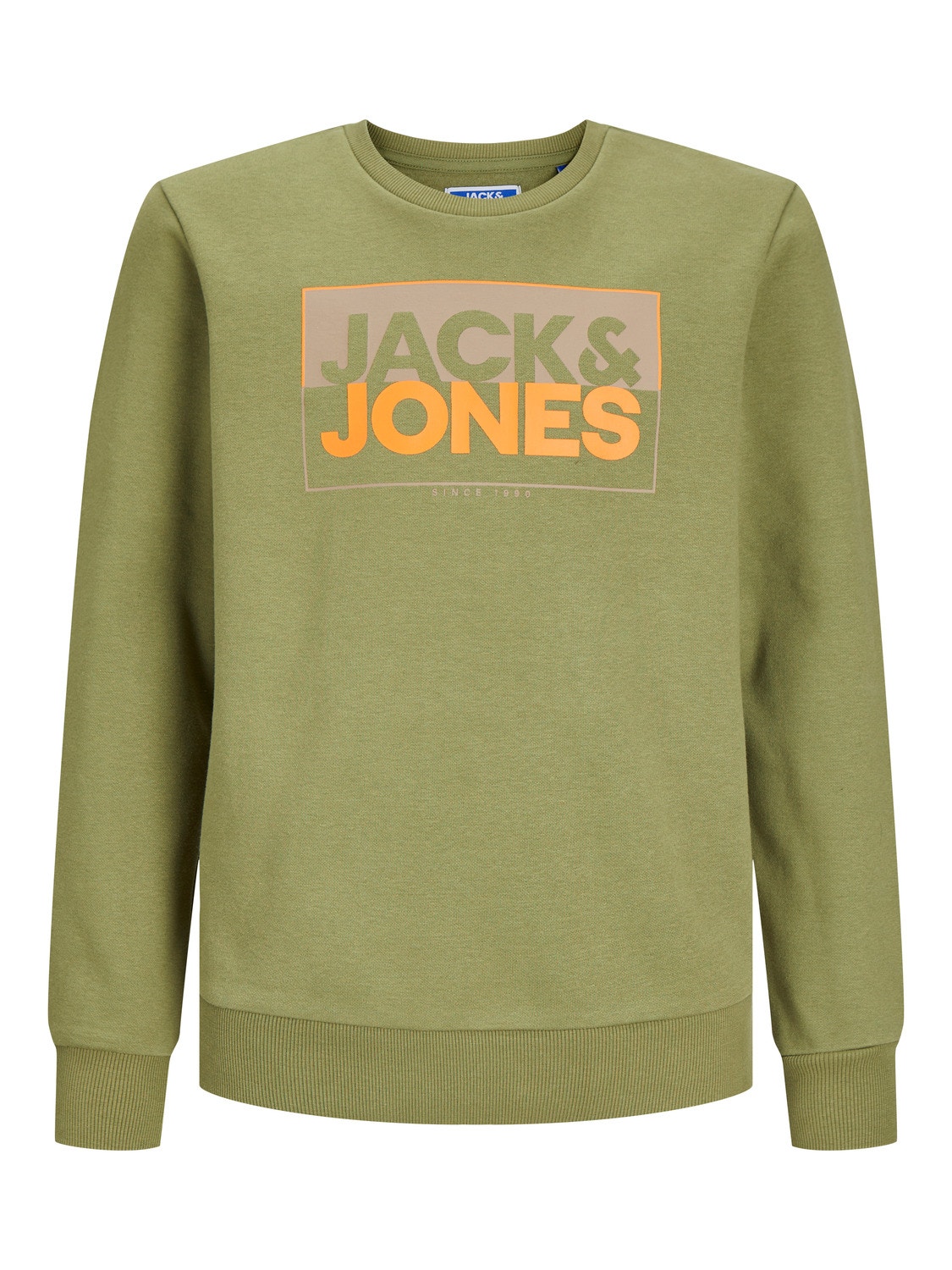 Jack & Jones Logo Sweatshirt med rund hals Til drenge -Olive Branch - 12251465